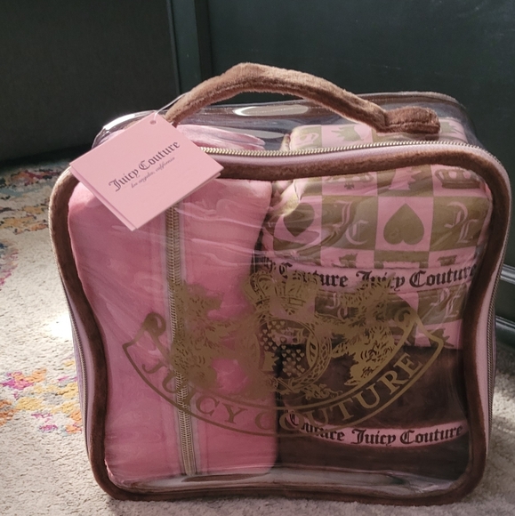 Juicy Couture Pink and Brown Accent 4 Nested Bag Set! - Picture 1 of 4